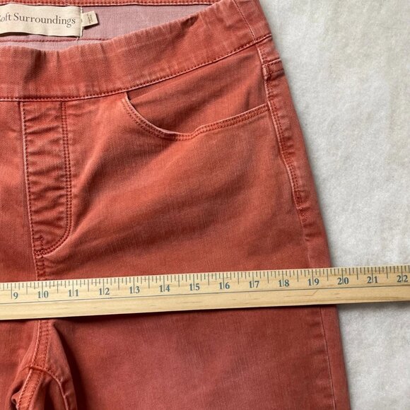 Soft Surroundings Womens Orange Ultimate Denim Pull On Slim Leg Jeans Size M - Picture 6 of 9